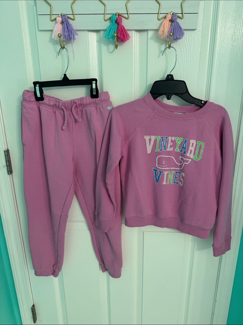 Vineyard Vines Girls Lavender Pink Sweatshirt & Joggers Set
